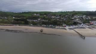 A view of Ferryside, Carmarthenshire from a Parrot Bebop 2