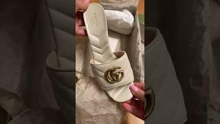 GUCCI Nappa Charlotte Mystic White Shoes Unboxing UGC HAUL #gucci #guccishoes #guccishoesunboxing