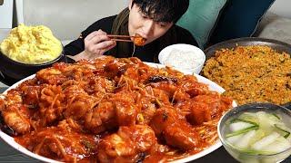 Spicy Steamed monkfish! MUKBANG REALSOUND ASMR EATINGSHOW