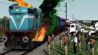 wdm3d caught fire electric locomotive super fast express Indian railways