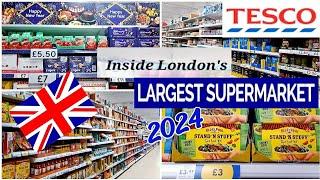 Shopping IN TESCO  LONDON SUPERMARKET GROCERY SHOPPING TOUR | INSIDE A UK SUPERMARKET 2024