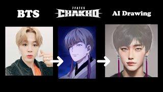 A.I draws Chakho (BTS Webtoon) characters