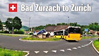 Cloudy Spring Road Trip | Bad Zurzach to Zurich • Driving in Switzerland  [4K]