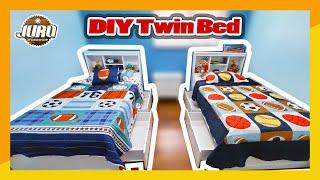 DIY Twin Bed with Drawers and Bookcase Headboard | JURO Workshop