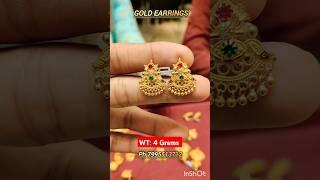 Daily wear gold earrings 3 grams. Gold earrings designs