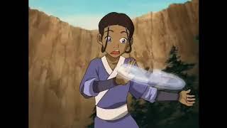 Katara se encela por el avance Aang con el agua control