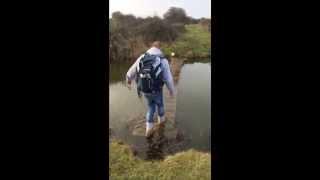 Walking over the "floating" bridge !!