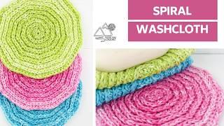 Easy & Fast Crochet Washcloth with a Spiral Design + Free Pattern - Seeing Spirals Wash Cloth