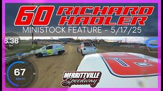 5/17/25 MINI STOCK FEATURE RACE OnBoard Richard Hadler (insta360-FLAT) Merrittville Speedway