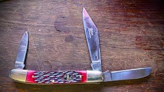 Frost Cutlery: Steel Warrior Wrangler Red Walnut Jigged Stockman sw-112 rwj