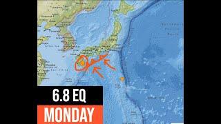 6.8 Earthquake Japan. Watch the Nankai Trough for Larger EQ. Monday 1/13/2025