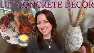 DIY Concrete Bowl and Vase - Stunning decor on a budget!