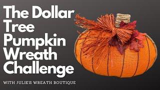 Dollar Tree Pumpkin Wreath -  With This Southern Girl Can, Julie's Wreath Boutique, & A Noble Touch