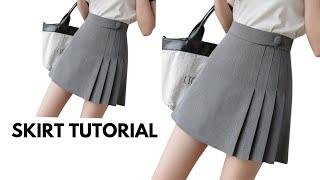 How to cut a one sided pleated skirt Tutorial. #sewing #skirt #wearlala