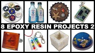 8 Easy Epoxy Resin Projects 2 | Keychains | Cuff Links | Paperweight | Magnets | Coaster | Pendant