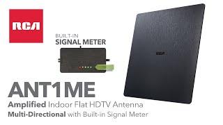 RCA ANT1ME Amplified Flat Indoor Antenna with Signal Meter