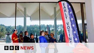 US state Georgia’s early voting first day turnout breaks records | BBC News