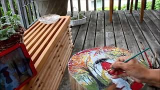 Devi's Arts & Crafts | Fall Log Painting -  Acrylic