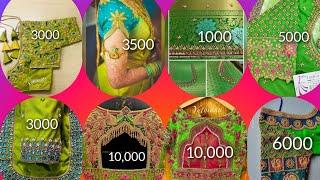 Light green color bridal aari work blouse designs with price/Latest bridal blouse designs 2024