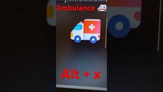 New ambulance  symbol shortcut key video #ambulance #symbol #shortcutkeys #msword #computer