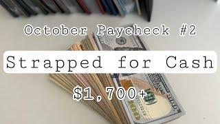 October Cash Stuffing #2 || Bills, Sinking Funds, Savings Challenges || $1,700+