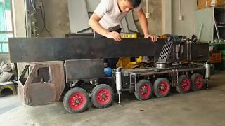 Man Builds Hydraulic RC Crane at Scale | Start to Finish by @rcactionhomemade