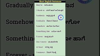 kannada learning for beginners | #spokenenglishinkannada #shortsfeed #englishthroughkannada #shorts