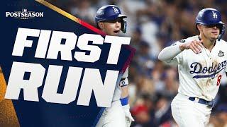 FIRST RUN of the 2024 World Series! (Dodgers score first!)