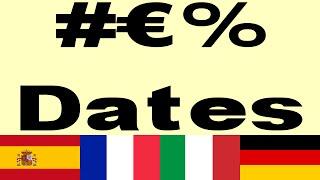 Accento number euro date percent formats Spanish French Italian German