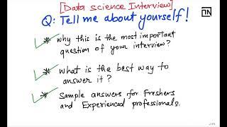 Tell me about yourself | Data Science Interview tips by a Lead Data Scientist | Thinking Neuron