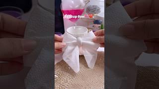 Teacup Bow ️#shorts #art #diy #muktaartandcraft #youtubeshorts