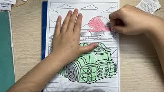 Các bạn hãy cùng mình tô màu cho bức tranh chiếc xe tăng cùng những đám mây