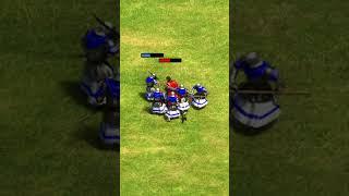 Elite Teutonic Knight vs 8 Halberdiers (AoE2) #Shorts