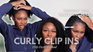 Amazon Clip Ins | CURLY CLIP INS FOR NATURAL HAIR | Flip Over Method Install | IDN Beauty