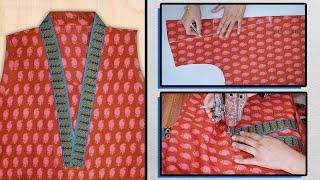 V Collar Neck Design Cutting And Stitching || Kurti Collar Neck Design