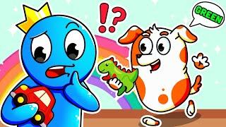 RAINBOW FRIENDS: Fun Color Games with HooDoo and Blue!  | Cartoon Animation