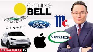 Opening Bell: Aston Martin, Tesla, Ford, Apple, Super Micro Computer, McCormick & Co