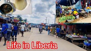 Living in Liberia west Africa I visited the omega market see what I bought +cooking in Monrovia