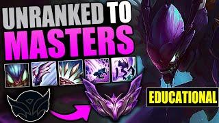 EDUCATIONAL Unranked to Masters ON KHA'ZIX JUNGLE | THE COMPLETE GUIDE TO WINNING IN EVERY ELO