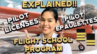 FLIGHT SCHOOL PROGRAM, PILOT LICENSES & PILOT EPAULETTES/ STRIPES EXPLAINED!! | EPISODE 4