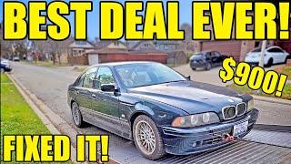 I Bought An Ultra Rare V8 Manual E39 BMW For $900 & Got It Running & Driving Perfectly For $50!