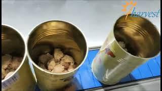 Máquina de embalagem e vedação de peso automático de latas de carne de frango