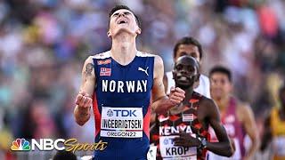 Jakob Ingebrigtsen wins first World title with great close in 5K final | NBC Sports