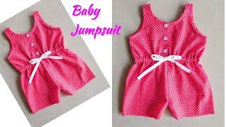 Baby Jumpsuit / Dungaree Dress Cutting and Stitching with button placket