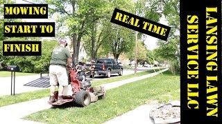 Mowing a Lawn From Start to Finish | Real Time Video