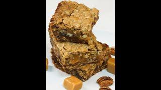 How to make Chewy Carmel Turtle Bars