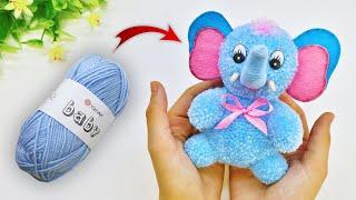  Amazing Little Elephant Made of Yarn WITHOUT Knitting!  Pom Pom Elephant DIY