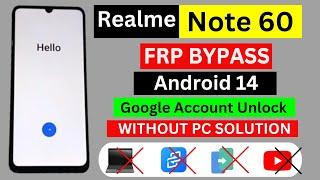 Realme Note 60 Frp Bypass Without Pc | Realme Note 60 Frp Unlock | Google Account Bypass Android 14