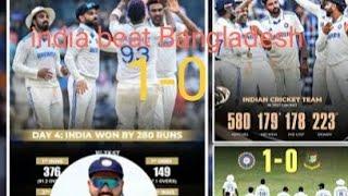 IND vs BAN: India beat Bangladesh in Chepauk Test by 280 runs||higlights key moment ||Ashwin MOM