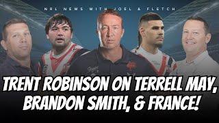 #NRL | Sydney Roosters Head Coach Trent Robinson chats Terrell May, Brandon Smith and Reece Robson